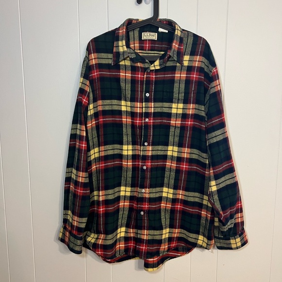 LL Bean plaid flannel men’s size XL - Picture 1 of 5